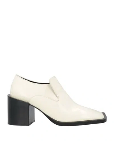 Jil Sander Loafer-pumps Aus Leder In Off White