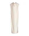 Jil Sander Woman Maxi Dress Beige Size 8 Viscose, Elastane