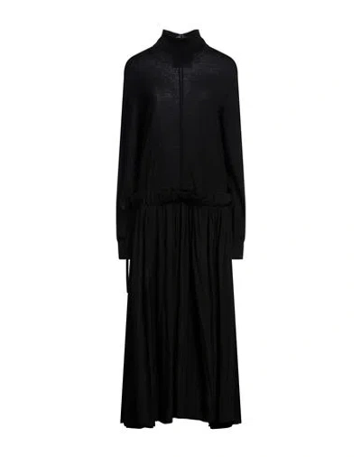 Jil Sander Woman Maxi Dress Black Size 10 Wool, Viscose