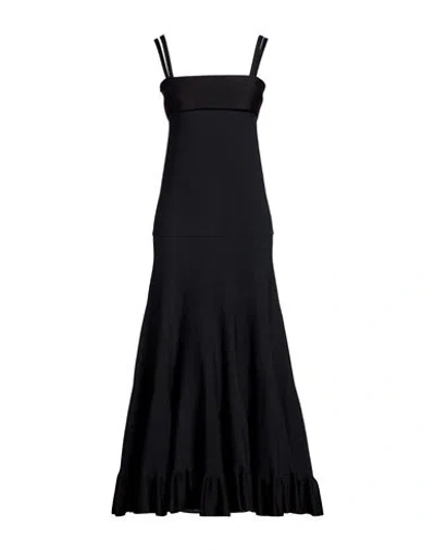 Jil Sander Woman Maxi Dress Black Size 2 Silk, Viscose, Polyamide, Polyester, Elastane