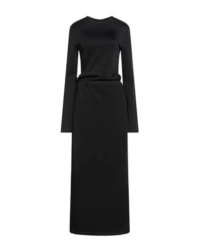JIL SANDER JIL SANDER WOMAN MAXI DRESS BLACK SIZE 4 VISCOSE, VIRGIN WOOL, POLYAMIDE, ELASTANE