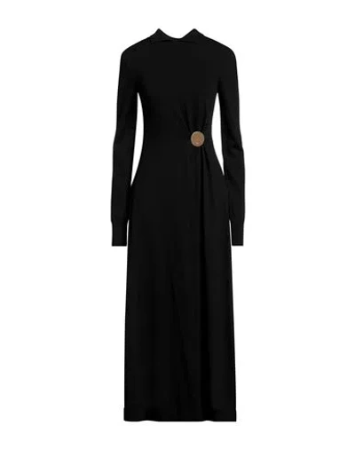 Jil Sander Woman Maxi Dress Black Size 6 Virgin Wool