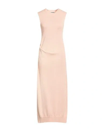 Jil Sander Woman Maxi Dress Blush Size 4 Cotton, Ramie, Cellulose In Pink