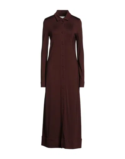 Jil Sander Long Dresses In Brown
