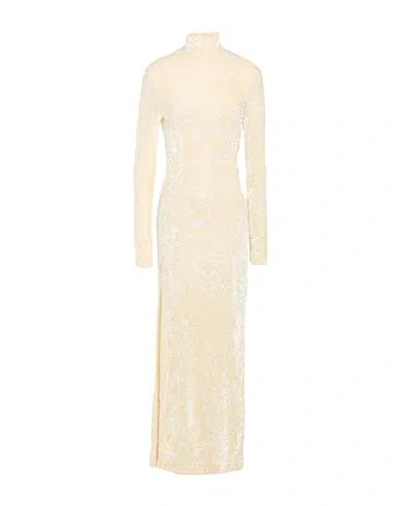 Jil Sander Woman Maxi Dress Cream Size 4 Viscose, Polyamide, Elastane In Neutral