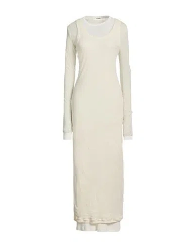 Jil Sander + Woman Maxi Dress Cream Size M Cotton In White