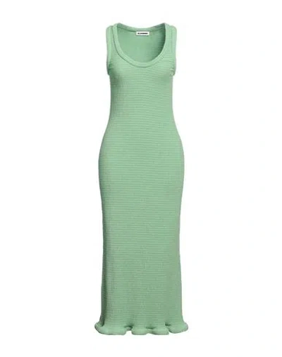 Jil Sander Woman Maxi Dress Green Size 10 Polyester, Cotton, Elastane