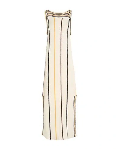 Jil Sander + Woman Maxi Dress Ivory Size 2 Cotton, Virgin Wool In White