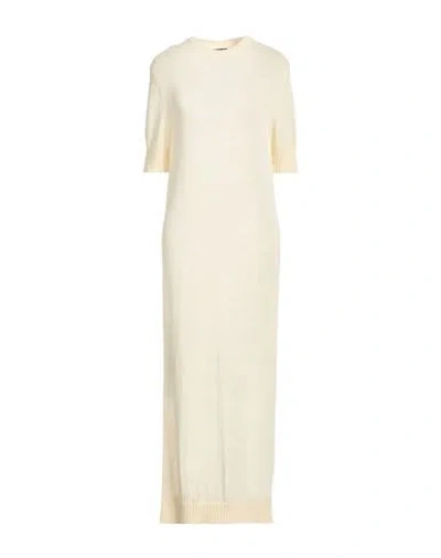 Jil Sander + Woman Maxi Dress Ivory Size 4 Cotton In White