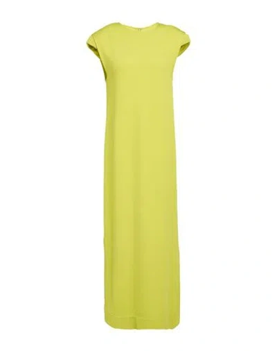 Jil Sander Woman Maxi Dress Lime Green Size 6 Viscose, Cotton, Elastane