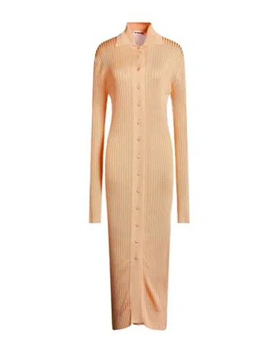 Jil Sander Woman Maxi Dress Mandarin Size 4 Viscose In Pink