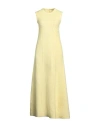 Jil Sander Woman Maxi Dress Pastel Yellow Size 12 Wool, Polyamide In Nude