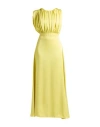 Jil Sander Woman Maxi Dress Yellow Size 0 Acetate, Viscose