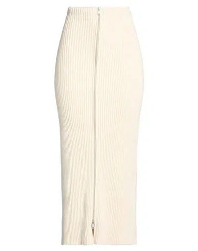 Jil Sander Woman Maxi Skirt Beige Size 12 Cotton In Neutral