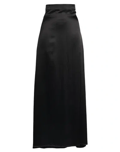 Jil Sander Woman Maxi Skirt Black Size 4 Viscose, Cupro