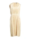 Jil Sander Woman Midi Dress Beige Size 10 Polyester In Beige