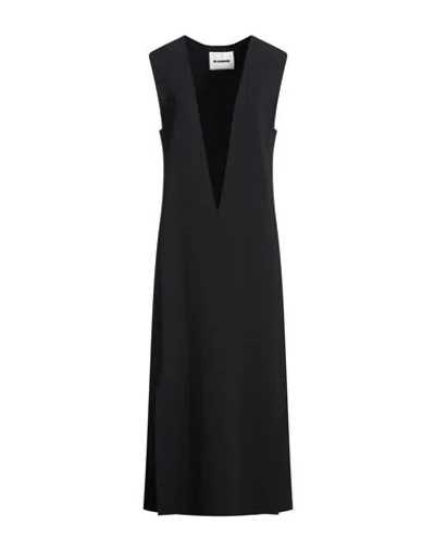 Jil Sander Woman Midi Dress Black Size 2 Viscose, Polyamide, Polyester, Elastane