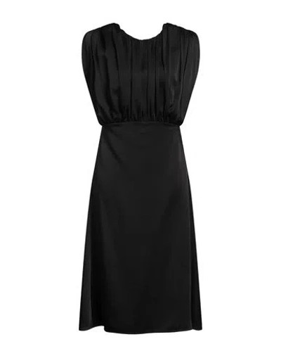JIL SANDER JIL SANDER WOMAN MIDI DRESS BLACK SIZE 4 ACETATE, VISCOSE
