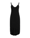 Jil Sander Black Calf Lenght V-neck Slip Dress, With Full Skirt And Diagonal Cut, In Viscose Woman In Black