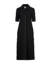 Jil Sander Black Spread Collar Midi Dress In Black