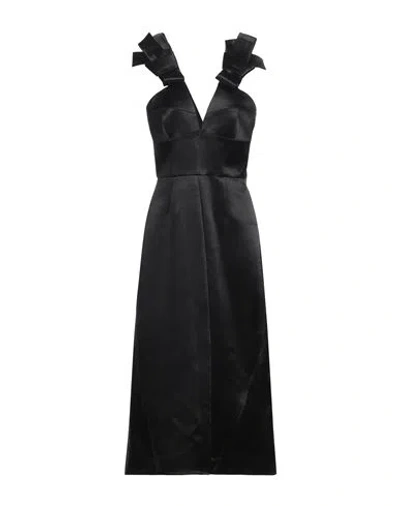 JIL SANDER JIL SANDER WOMAN MIDI DRESS BLACK SIZE 8 ACETATE