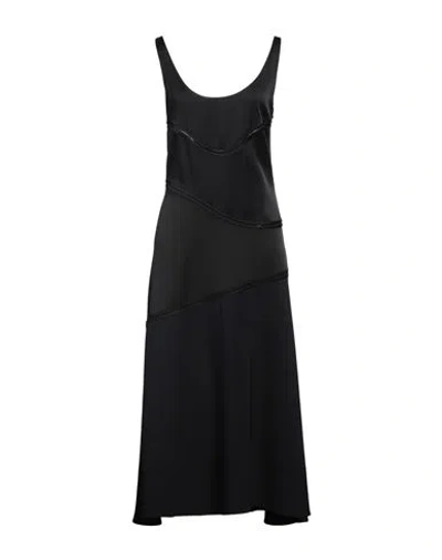 Jil Sander Woman Midi Dress Black Size 4 Acetate, Viscose
