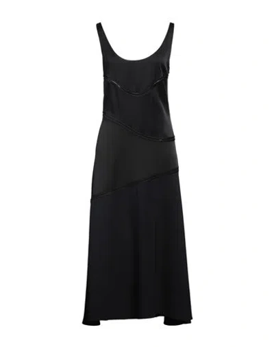 Jil Sander Midi Slip Dress In Black