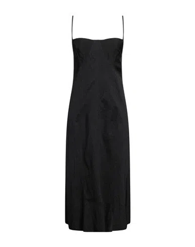 Jil Sander Woman Midi Dress Black Size 6 Cotton, Viscose, Polyamide