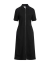 Jil Sander Woman Midi Dress Black Size 4 Polyester, Cotton, Elastane