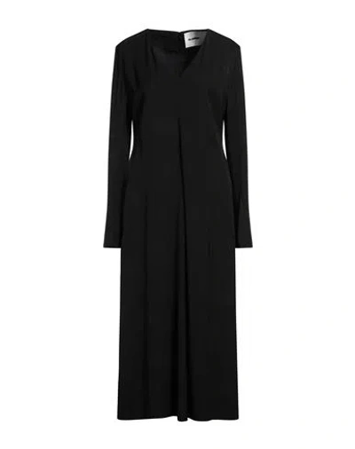 Jil Sander Woman Midi Dress Black Size 6 Viscose
