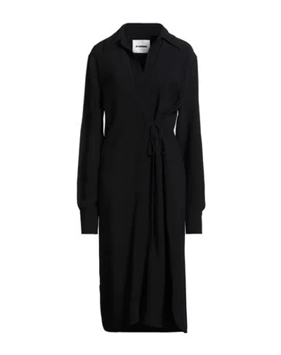 Jil Sander Woman Midi Dress Black Size 6 Viscose, Acetate