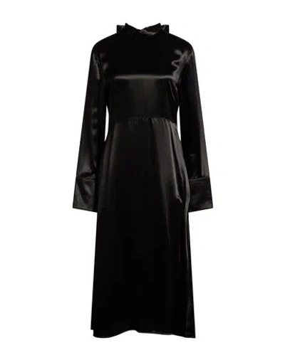 Jil Sander Woman Midi Dress Black Size 6 Viscose, Cupro