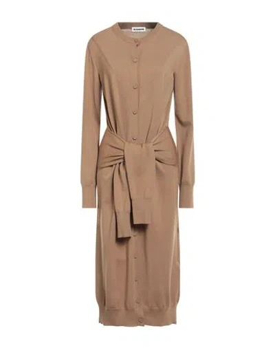 Jil Sander Woman Midi Dress Camel Size 4 Wool