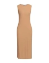 Jil Sander Woman Midi Dress Camel Size M Polyamide, Elastane In Beige