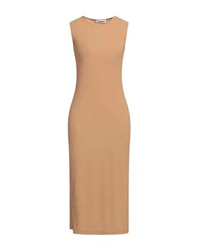 Jil Sander Woman Midi Dress Camel Size M Polyamide, Elastane In Beige