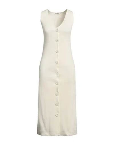 Jil Sander Woman Midi Dress Cream Size 2 Cotton, Polyamide, Elastane In White