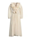 Jil Sander Woman Midi Dress Cream Size 6 Polyester In White
