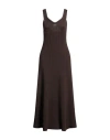 Jil Sander Woman Midi Dress Dark Brown Size 6 Cotton, Polyamide In Brown