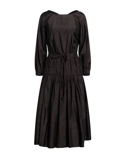 Jil Sander Woman Midi Dress Dark Brown Size 8 Polyamide, Silk In Black
