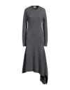Jil Sander Woman Midi Dress Grey Size 2 Wool In Grey