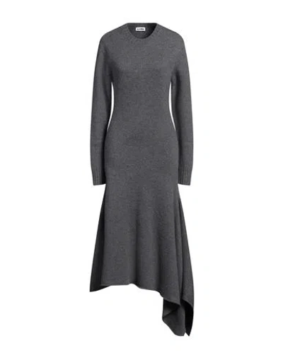 Jil Sander Woman Midi Dress Grey Size 2 Wool