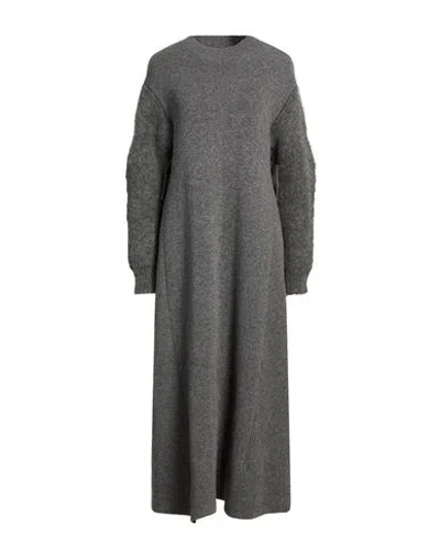 Jil Sander Woman Midi Dress Grey Size 6 Wool, Cashmere In Gray