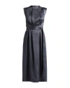 Jil Sander Woman Midi Dress Gunmetal Size 0 Viscose, Silk In Blue