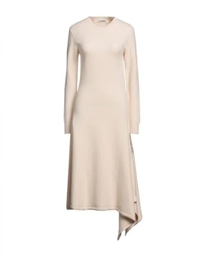 Jil Sander Woman Midi Dress Ivory Size 2 Wool In Neutral