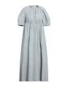 Jil Sander Woman Midi Dress Light Grey Size 4 Cotton In Grey