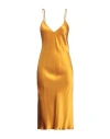 Jil Sander Woman Midi Dress Mandarin Size 2 Silk In Mandarin