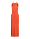 Jil Sander Woman Midi Dress Orange Size 4 Wool In Orange