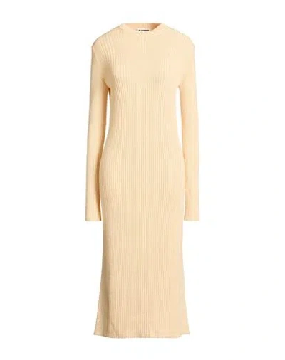 Jil Sander Woman Midi Dress Pastel Yellow Size 2 Wool, Cotton