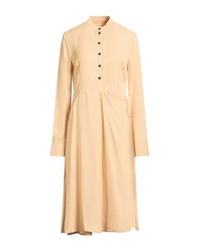 Jil Sander Woman Midi Dress Sand Size 0 Viscose In Beige