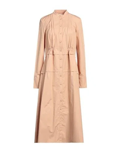 Jil Sander Woman Midi Dress Sand Size 4 Cotton In Beige